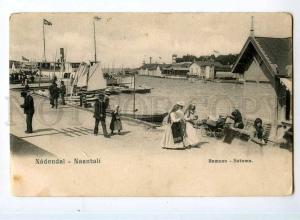 247812 FINLAND NAANTALI harbour native girls Vintage postcard