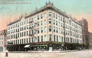 Vintage Postcard 1909 Prospect View Kirkwood Hotel Landmark Des Moines Iowa IA