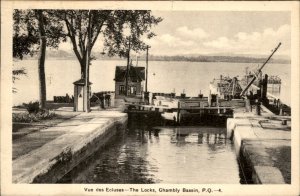 Chambly Bassin Quebec View of the Locks c1930-50s Vintage Postcard