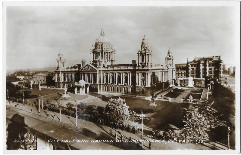 RPPC Belfast Ireland City Hall and Garden of Remembrance