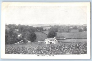 Kent England Postcard Stansted View of House and Trees c1910 Unposted Antique