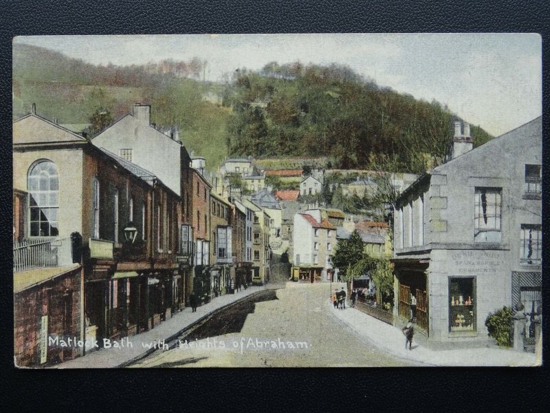 Derbyshire MATLOCK BATH with HEIGHTS OF ABRAHAM c1908 Postcard