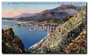 Old Postcard Menton General View from the Italian border