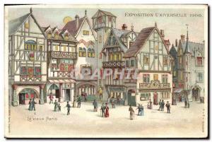 Old Postcard transparent card Exposition Universelle 1900 Old Paris