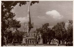 PC CPA SINGAPORE, CATHEDRAL CHURCH OF ST. ANDREW, REAL PHOTO POSTCARD(b11961)
