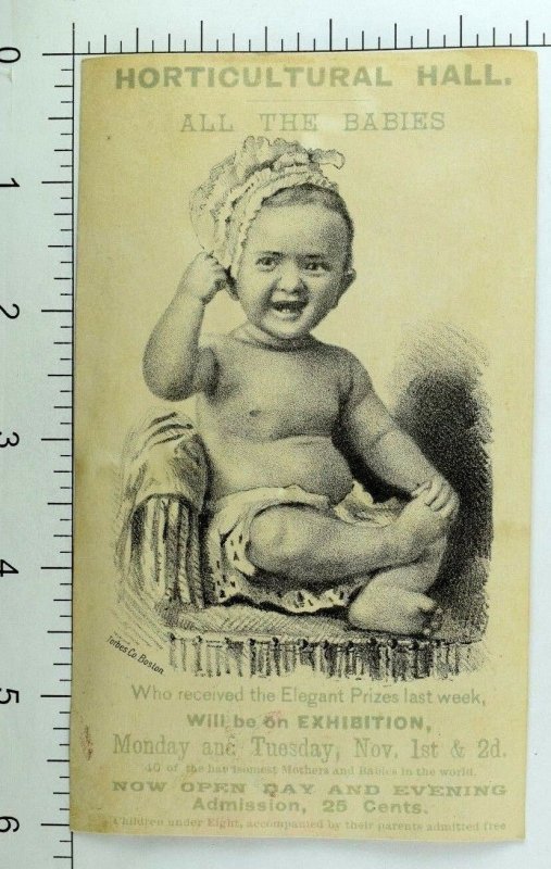 1876 World's Fair Horticultural Hall Baby Contest Adorable Smiling Baby &K