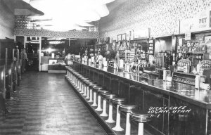 RPPC DICK'S CAFE LOGAN UTAH PIXIE DIXON REAL PHOTO POSTCARD (1950s)
