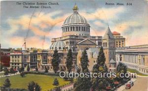 Christian Science Church Boston, Mass, USA 1953 stain on card