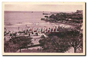 Old Postcard The Silver Coast Royan Square Botton two piers