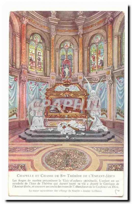 Lisieux Postcard Old Chapel and Hunting Ste Therese of Jesus & # 39enfant