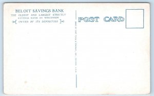 BELOIT, Wisconsin WI ~ BELOIT SAVINGS BANK c1920s Rock County Postcard