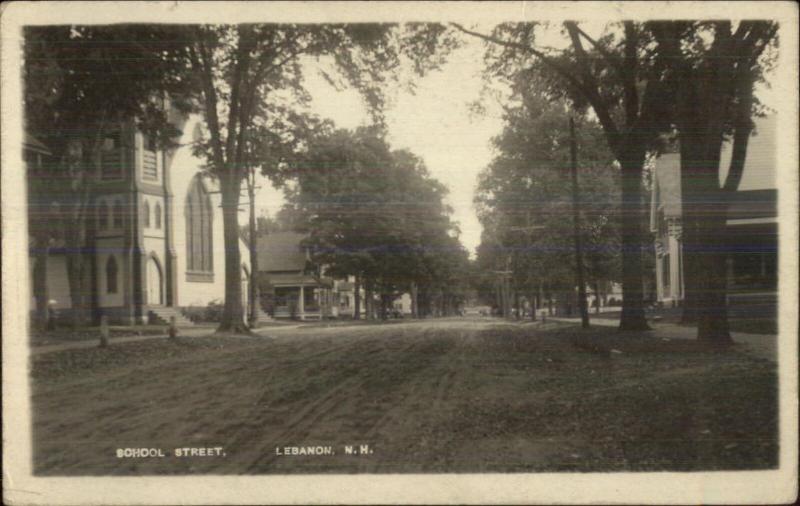 Lebanon NH School Street c1910 Real Photo Postcard