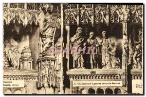 Old Postcard Chartres The Channaneenne Kneeling before The Savior