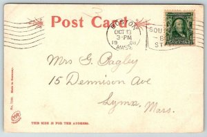 South  Boston High School  Massachusetts  Postcard