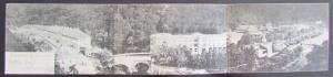 HERKULESBAD ROMANIA BAILE HERCULANE PANORAMIC ANTIQUE FOLDING POSTCARD w/ STAMPS