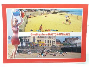 Walton on the Naze Vintage Multiview 1980s Postcard Beach Pier Hotel D Hanbury