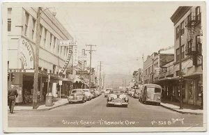 Tillamook OR Drug Store Street View Store Fronts RPPC Real Photo Postcard