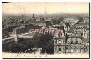 Postcard Old Paris Panorama of Eight Bridges Eiffel Tower