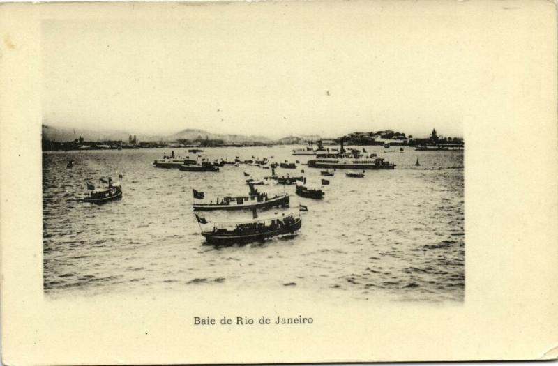 brazil, RIO DE JANEIRO, Baie, Scene of the Bay with Boats (1910s) 