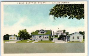LARAMIE, Wyoming  WY   Roadside  HEIN'S COTTAGE COURT c1940s Linen   Postcard