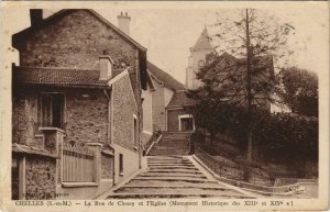 CPA Chelles LA Rue de Chessy et l'Eglise FRANCE (1100955)