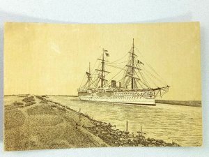 Vintage Postcard Sail Boat Steamer in the Water