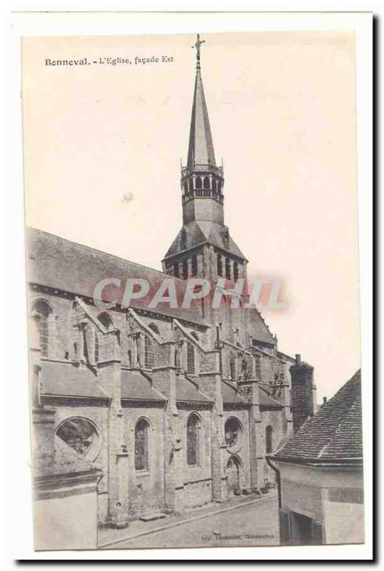 Bonneval Old Postcard L & # 39eglise frontage East