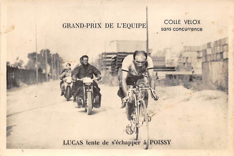 Lucas Tente de Sechapper a Poissy Grand Prix De Lequipe, Cycling Unused 