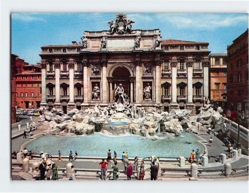 Postcard Fountain of Trevi, Rome, Italy