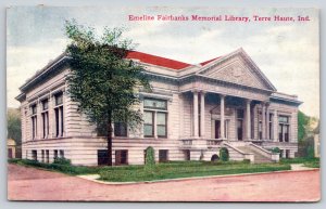 Terra Haute IN~Emeline Fairbanks Memorial Library Street View~PM 1909~Postcard