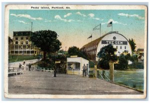 1921 Peaks Island Building The Gem Lake Entrance Portland Maine Vintage Postcard