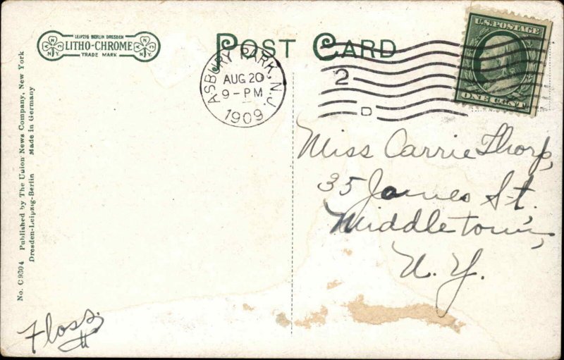 Red Bank NJ Rumson Road c1910 Vintage Postcard 