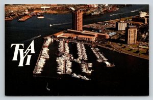 Vintage Portsmouth VA Tidewater Yacht Agency Marina Aerial View Postcard