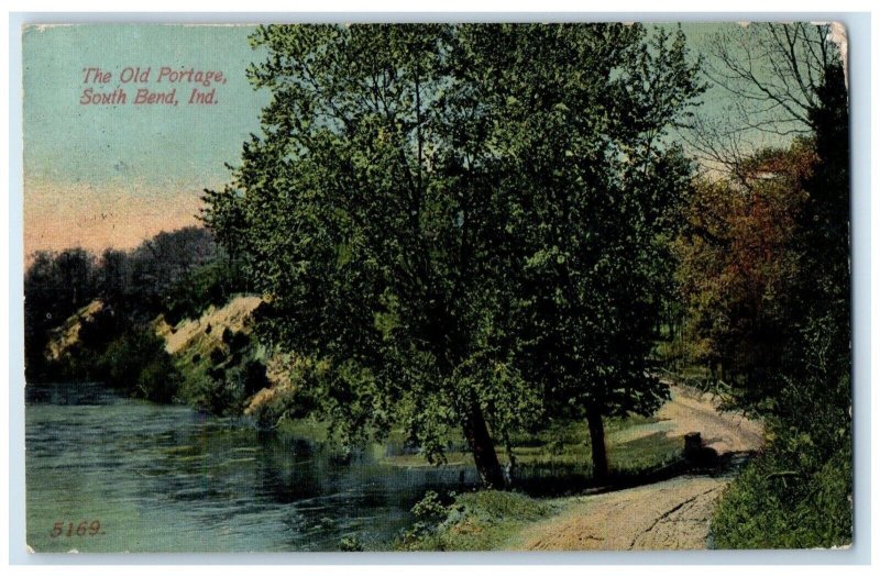 1911 Old Portage Trees River Lake South Bend Indiana IN Vintage Antique Postcard
