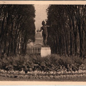 c1930s Paris France Jardin Postcard Luxembourg Pantheon Yvon SS Mauretania Liner