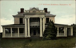 Statesboro Georgia GA JP Williams Residence c1910 Vintage Postcard