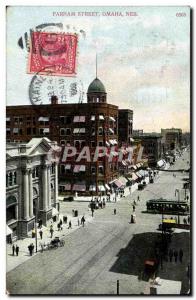 Old Postcard Farnam Street Omaha Neb