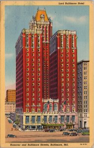 Lord Baltimore Hotel Baltimore Maryland Postcard PC439