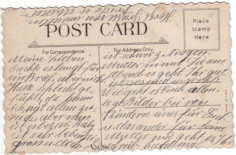 Vintage Christmas Postcard: Snowy Landscape with Verse, USA, Divided Back