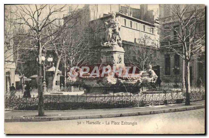 Old Postcard Marseille Place Estrangin
