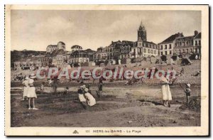 Old Postcard Mers Les Bains Beach