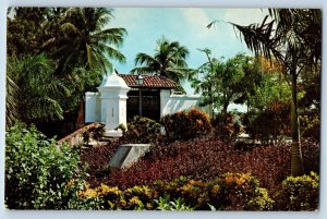 San Juan PR Postcard Greetings from Puerto Rico Garden at La Forta Leza 1964