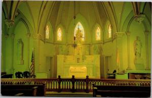 Interior, St Peters Catholic Church, Harpers Ferry WV Vintage Postcard I03