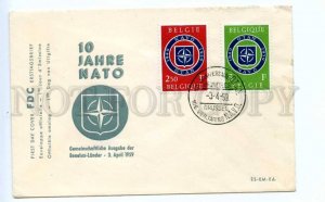 418867 BELGIUM 1959 year 10 years of NATO First Day COVER