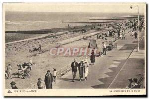 Old Postcard Luke sea promenade dike