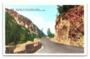 Approach To Top Of Sylvan Pass Yellowstone National Park Wyoming Postcard