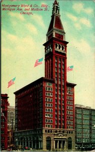 Montgomery Ward & Co Building Michigan St Chicago IL Illinois 1912 Vtg Postcard