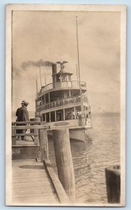 Detroit Michigan MI Postcard RPPC Photo City Of Cleveland Steamer c1910's