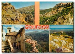 Modern Postcard Gourdon Alpes Maritimes The Saracen Village perch at the tip ...