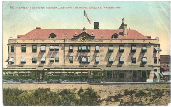 D/B Spokane Electric Terminal Interurban Depot Washington WA